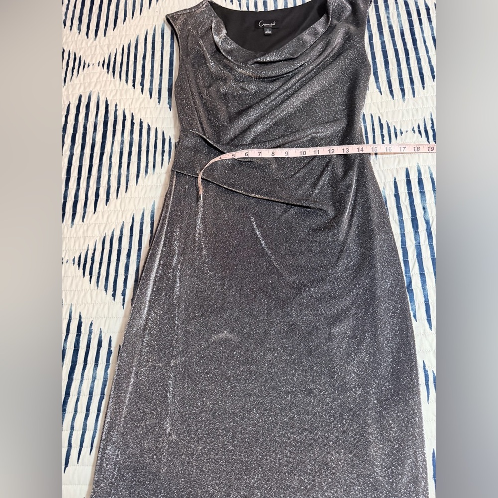 Connected Apparel Shimmering Gray Asymmetrical Dr… - image 4